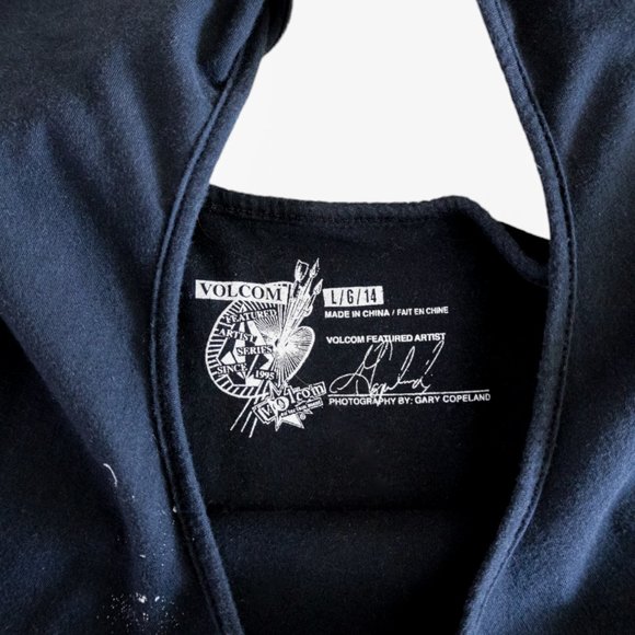 Volcom Black T-Shirt Fringe Dress Featured Artist Series Gary Copeland Guitar - Picture 5 of 10